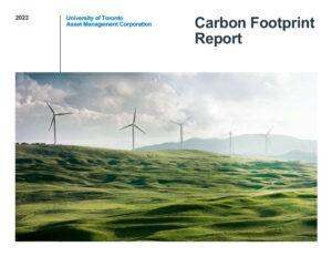 Cover of 2023 UTAM Carbon Footprint Report.