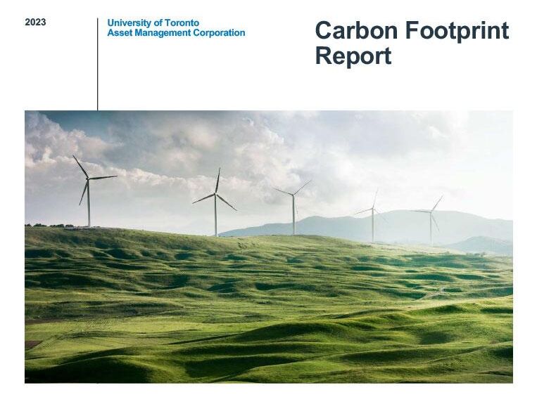 Cover of 2023 UTAM Carbon Footprint Report.